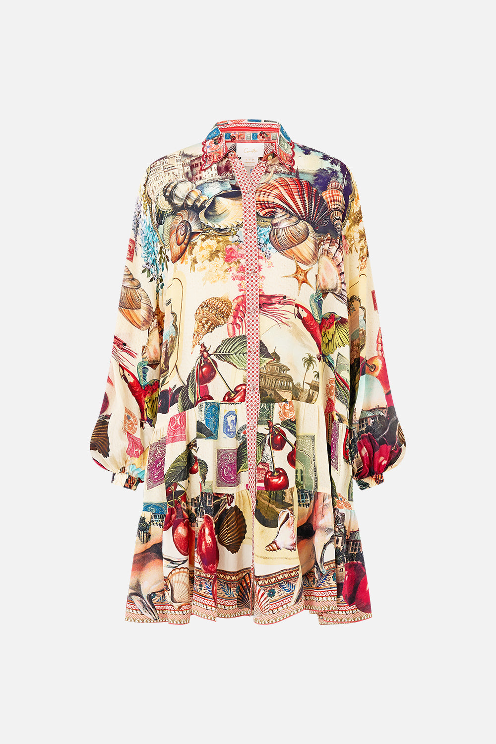 LONG SLEEVE TIERED SHORT DRESS NOTES FROM THE ROAD