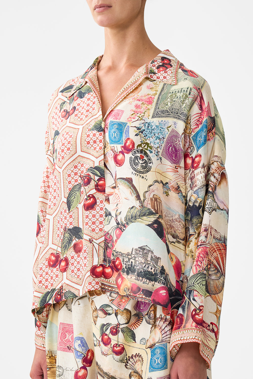 CROPPED RELAXED SHIRT NOTES FROM THE ROAD