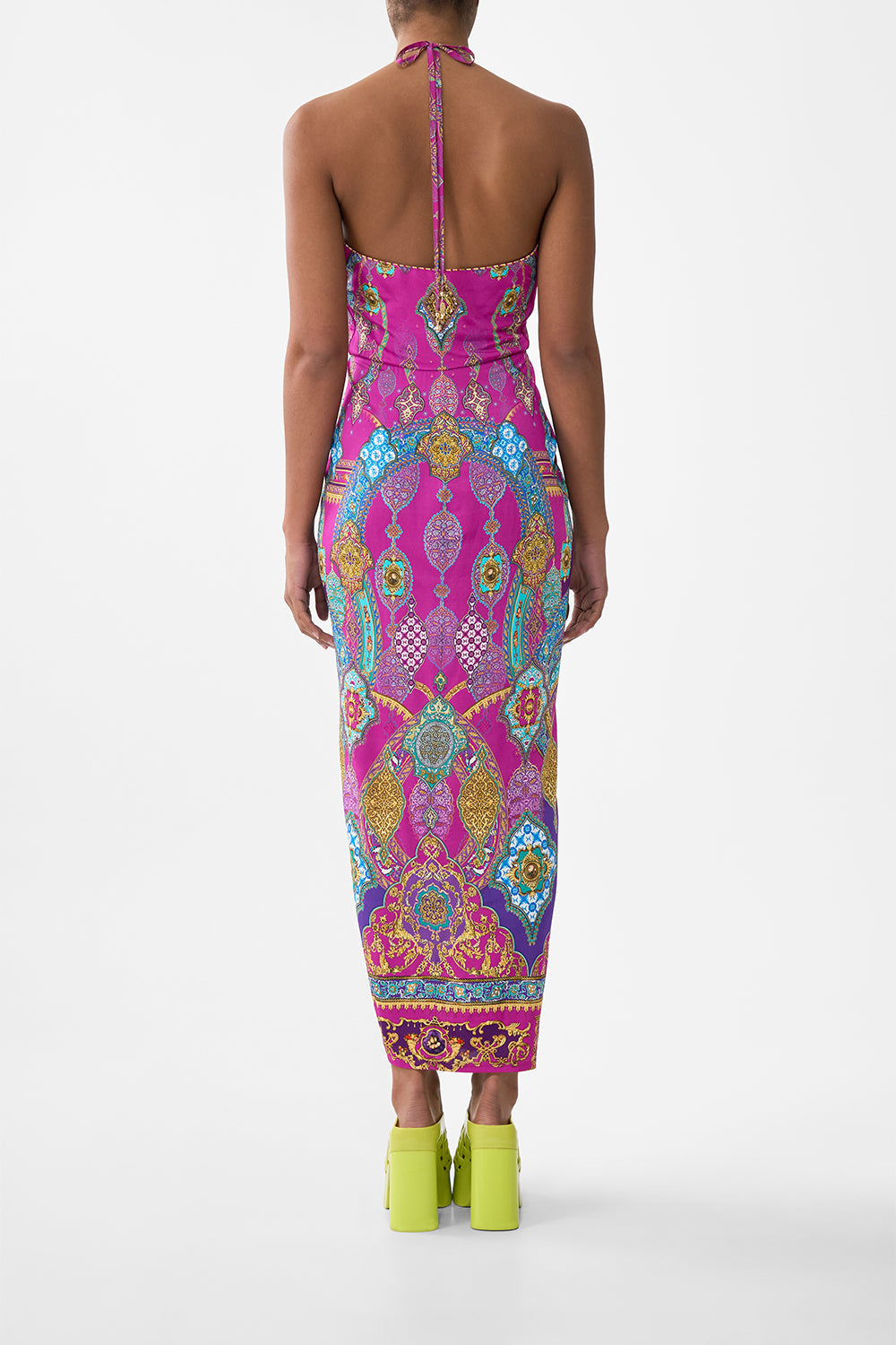 V NECK GATHERED JERSEY DRESS CONCUBINES, SULTANS & COURTIERS