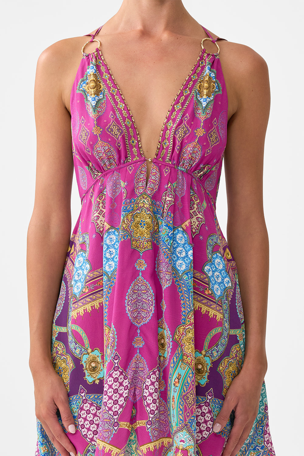 SHORT FLARED DRESS WITH HARDWARE CONCUBINES, SULTANS & COURTIERS