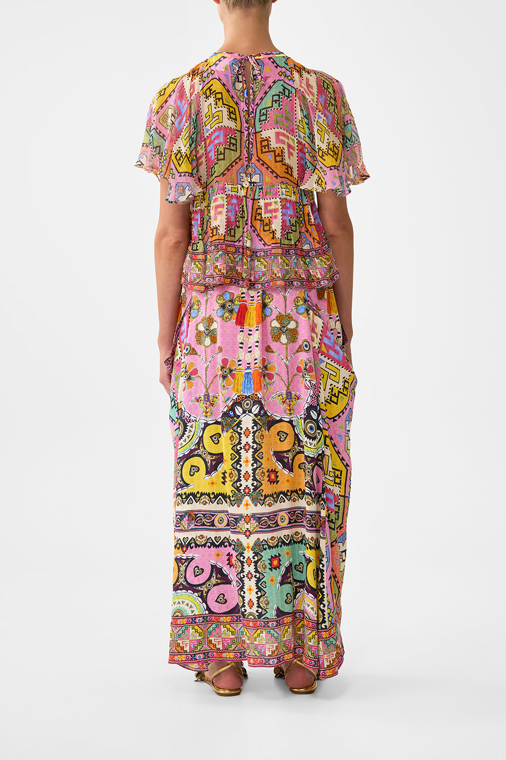 CUT-OUT HARNESS TOP PATCHWORK PANORAMA