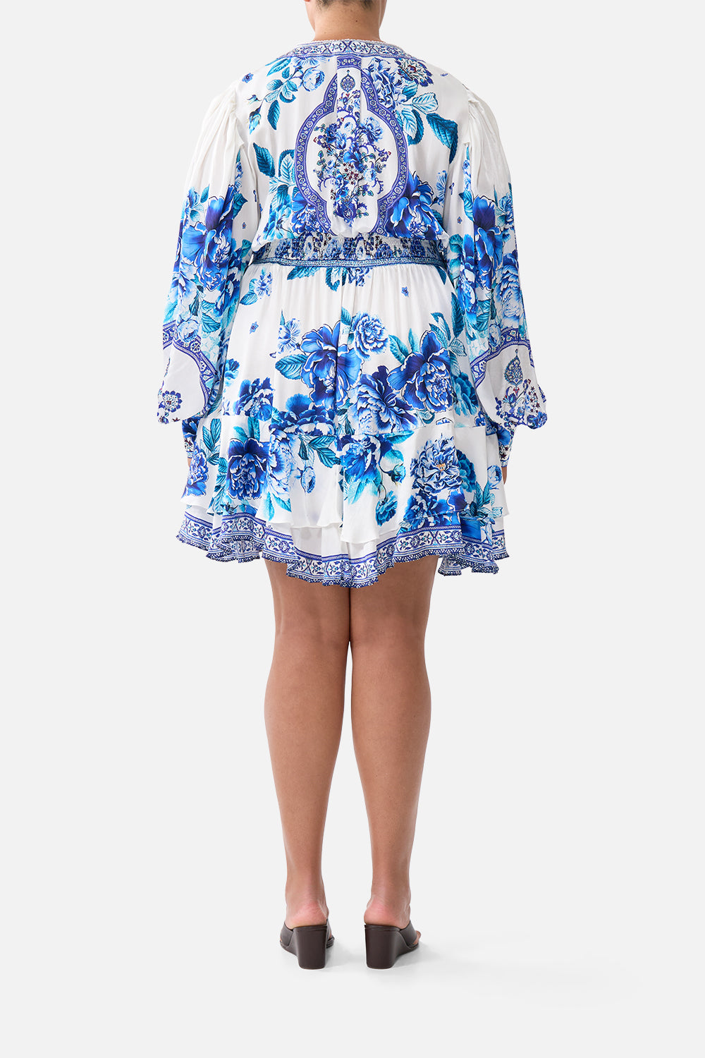 BUTTON FRONT FRILL DRESS A CERAMIC GARDEN