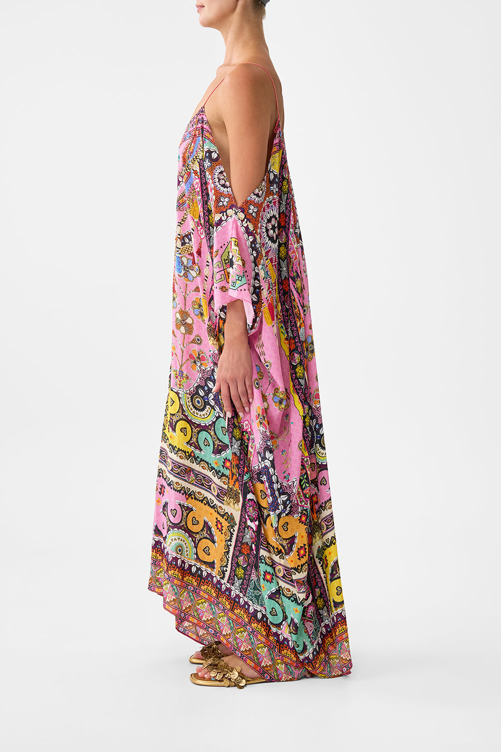 DROP SHOULDER STRAP KAFTAN PATCHWORK PANORAMA