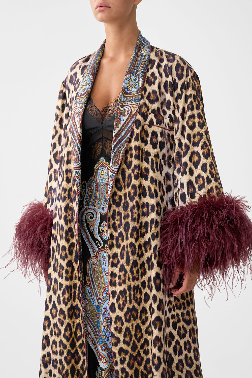 LONG ROBE WITH FLARED SLEEVE ISTANBUL ANIMALIA