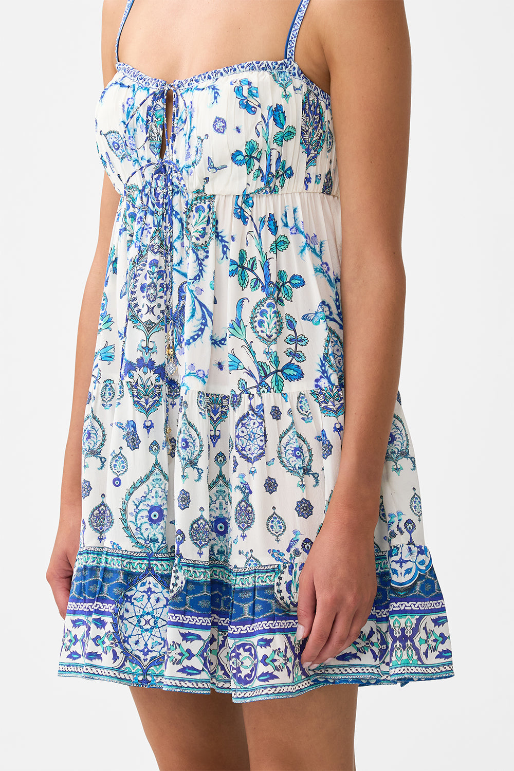 GATHERED BUST TIERED MINI DRESS ISNIK LULLABY