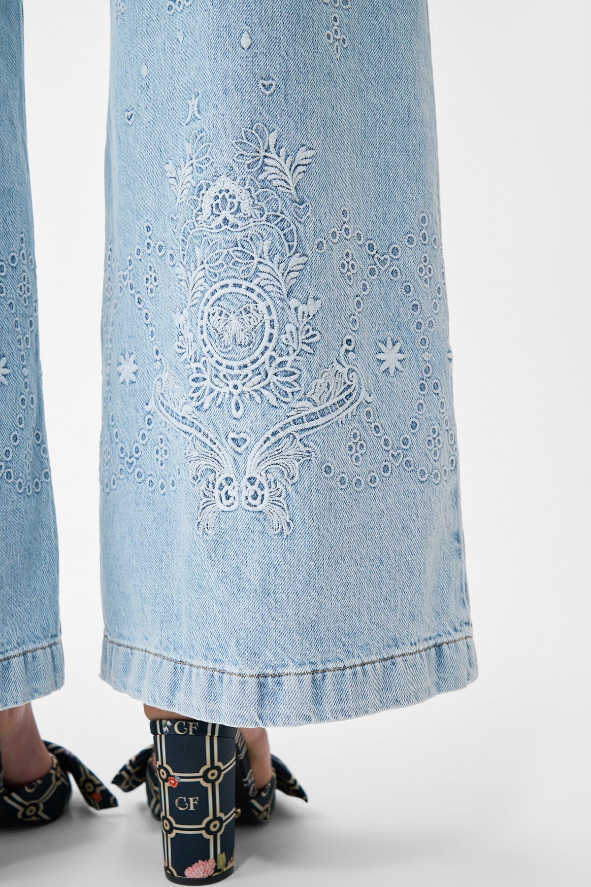 The CAMILLA Luna Kitsch Stitch High Rise Wide Leg Jean in our Denim print.