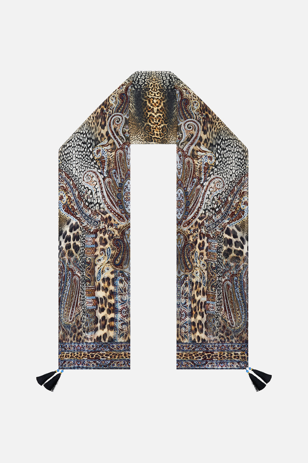 LONG SILK CRINKLE CHIFFON SCARF ISTANBUL ANIMALIA