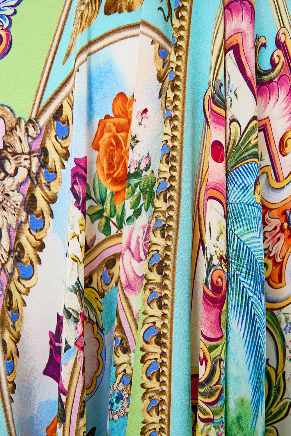 The CAMILLA Long Dress With Tie Front in our Spirit Of Santa Maria print.