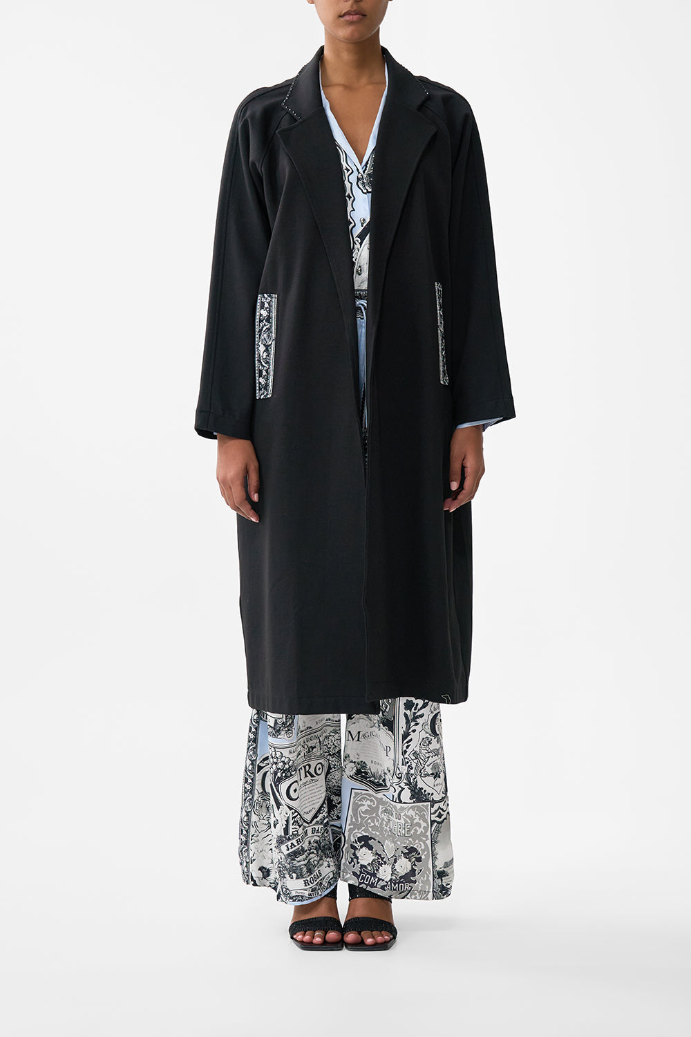 The CAMILLA Sweat-Trench Coat in our Perfumed In Porto print.