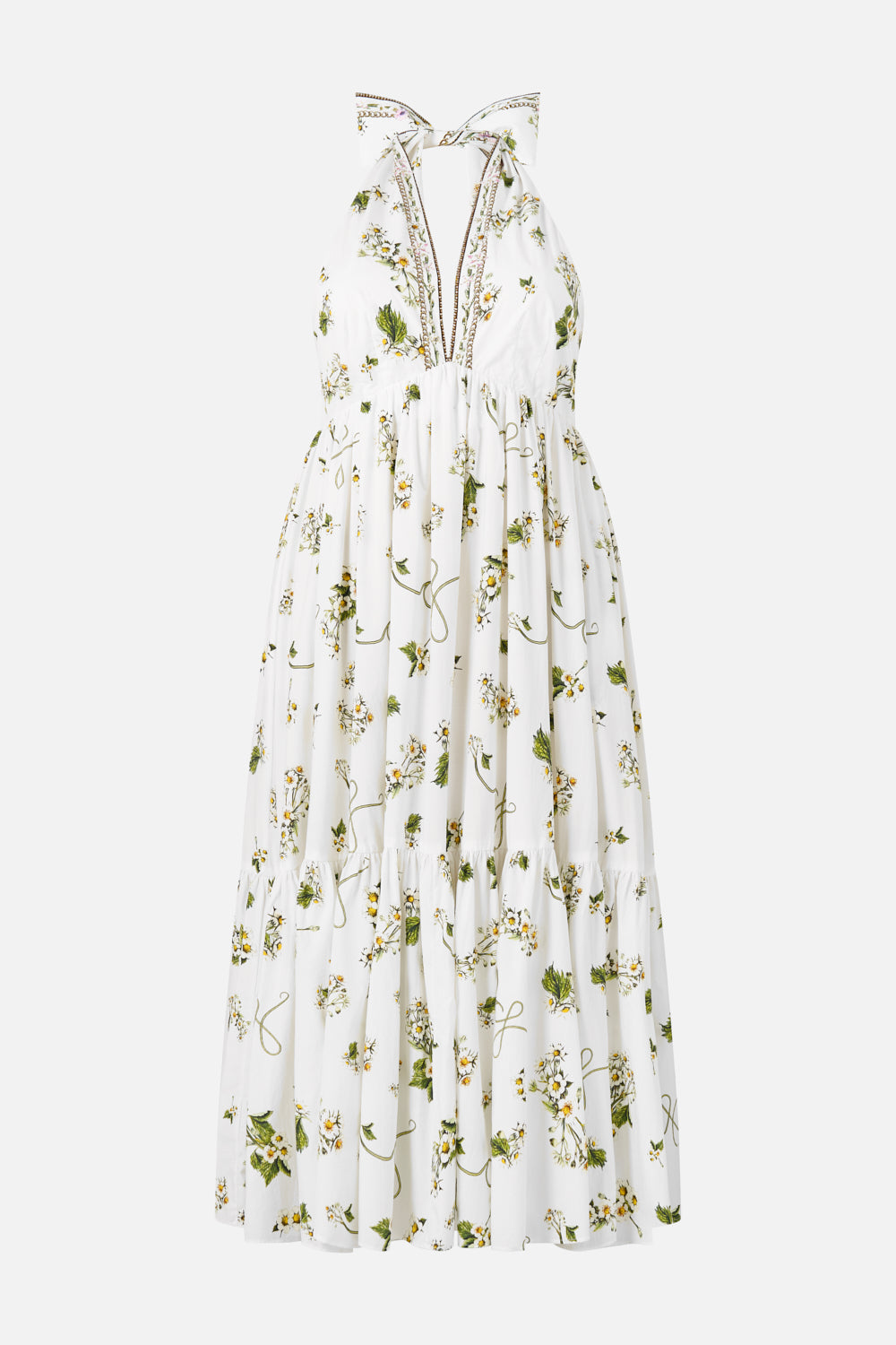 RUFFLE HEM HALTER DRESS BOTANICAL UTOPIA