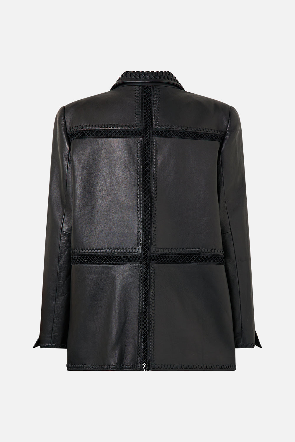 LEATHER JACKET WITH SLEEVE CUT OUT DETAIL OTTOMAN ELEGANCE