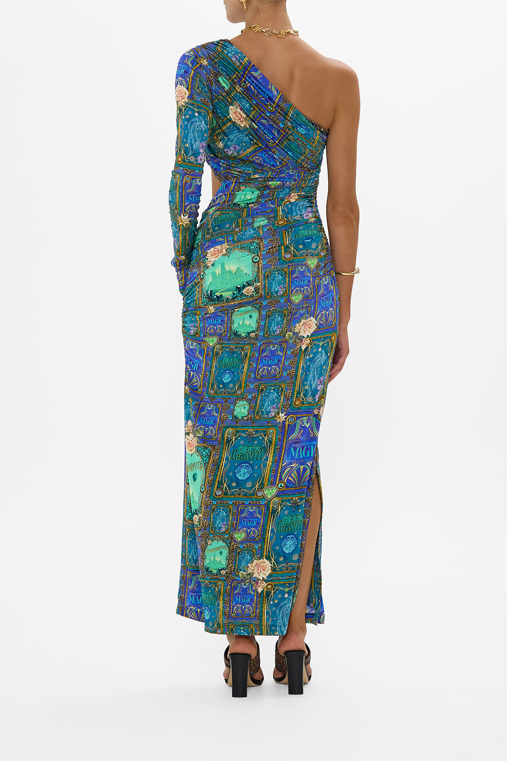 ONE SHOULDER JERSEY CUT OUT DRESS DEFY GRAVITY