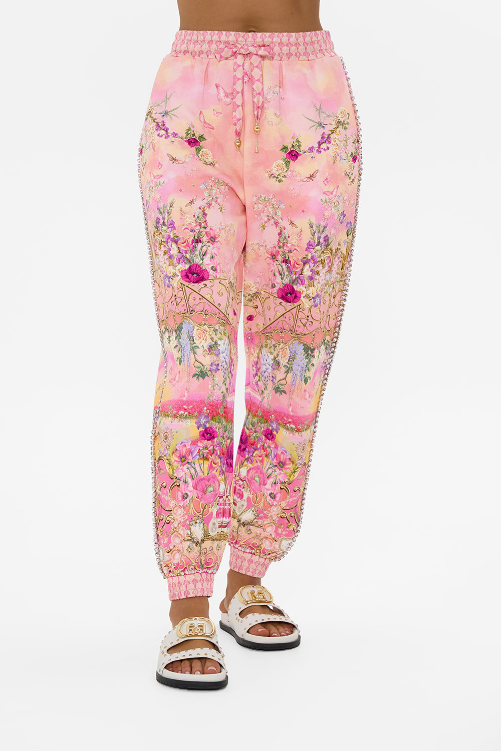 JERSEY TRACK PANT WITH SILK DETAILS TOTALLY OZMOPOLITAN