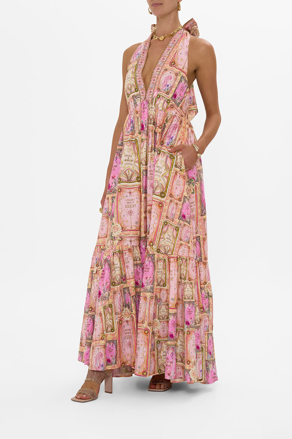 RUFFLE HEM HALTER DRESS TOTALLY OZMOPOLITAN