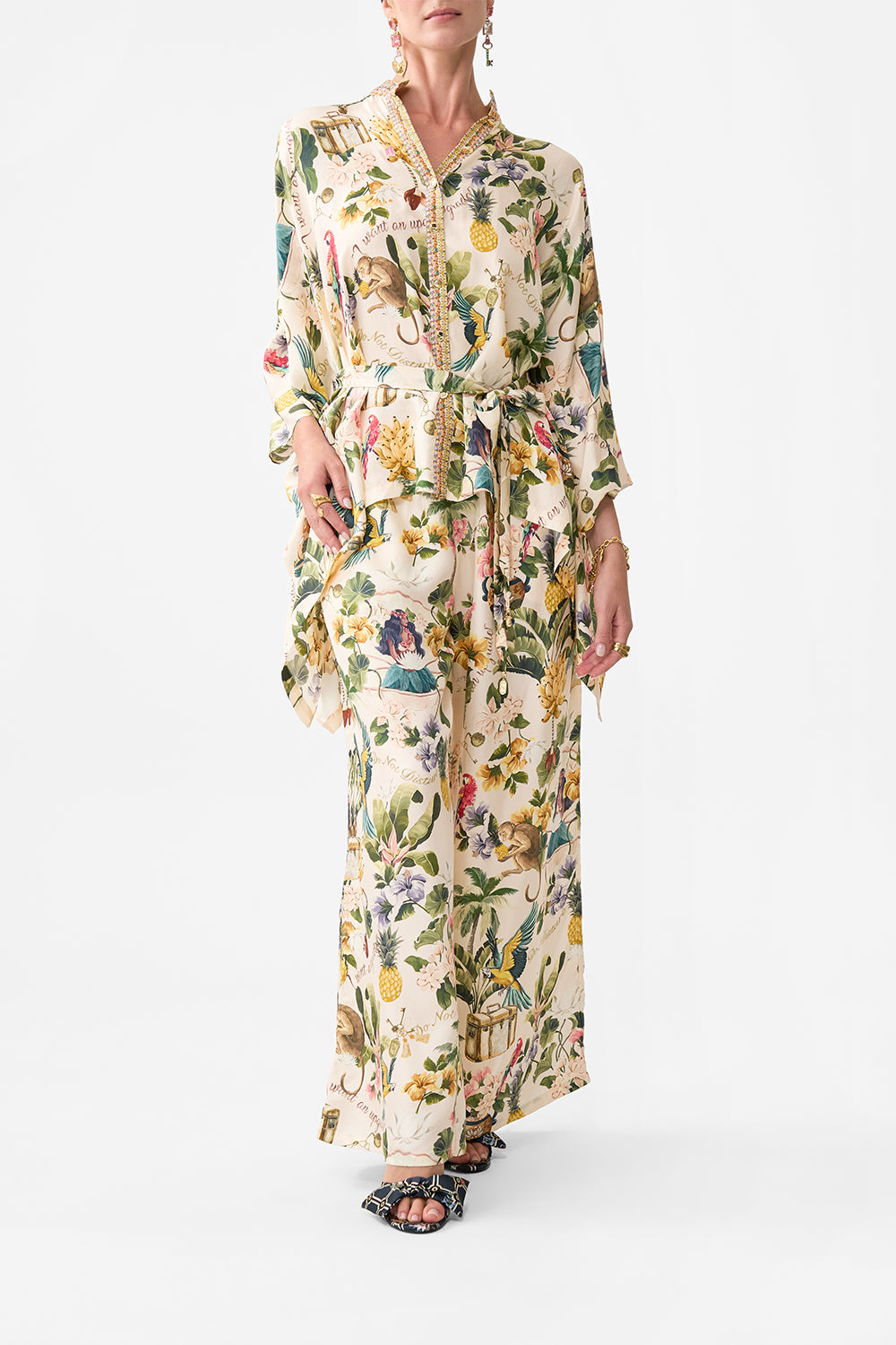 BUTTON THROUGH SCARF BLOUSE WELCOME TO THE WHITE LOTUS