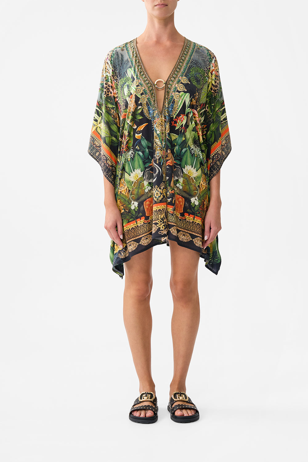 SHORT KAFTAN WITH TRIM READY FOR MY WELCOME DRINK