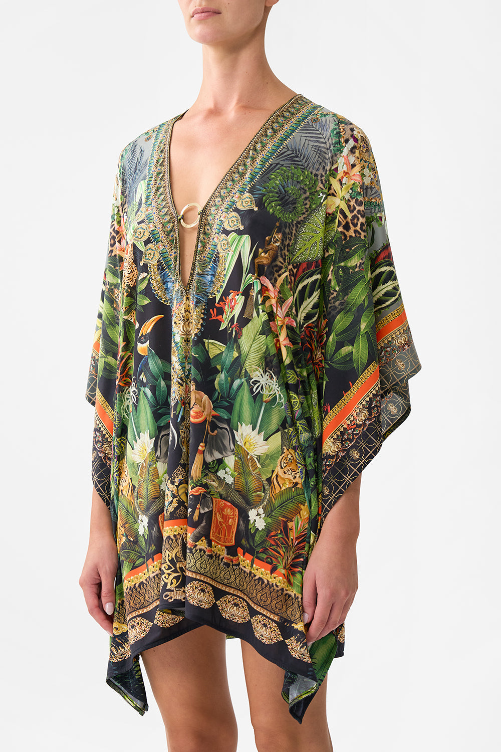 SHORT KAFTAN WITH TRIM READY FOR MY WELCOME DRINK