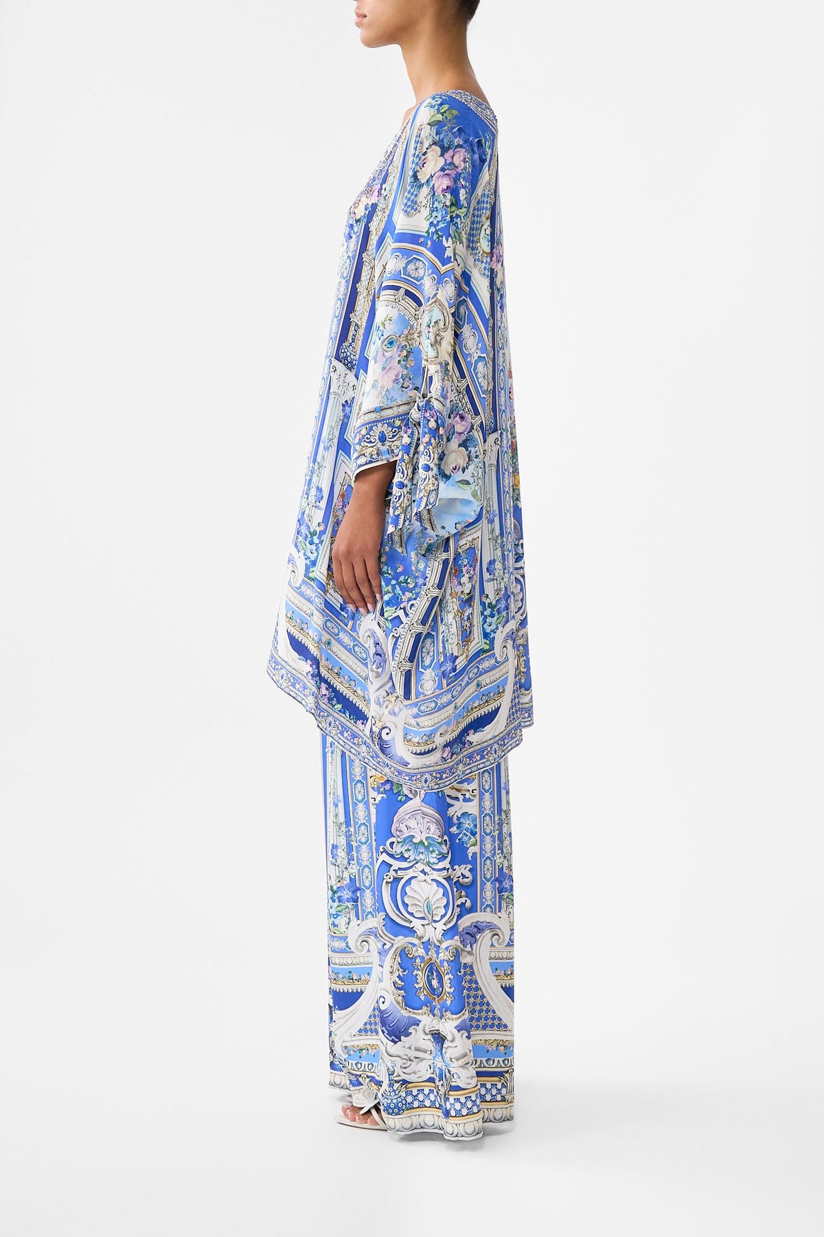 TIE SLEEVE SHORT V NECK KAFTAN OTTOMAN OPULENCE