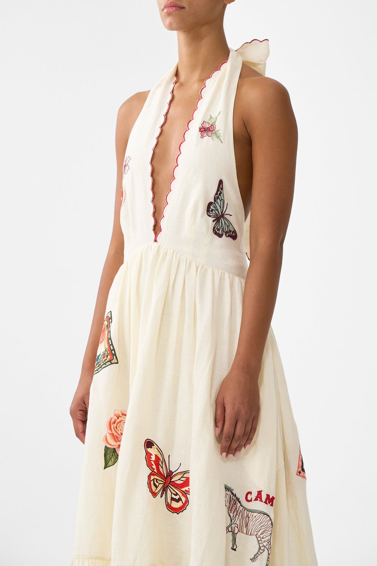 RUFFLE HEM HALTER DRESS HIGH CLASS HOOKAH