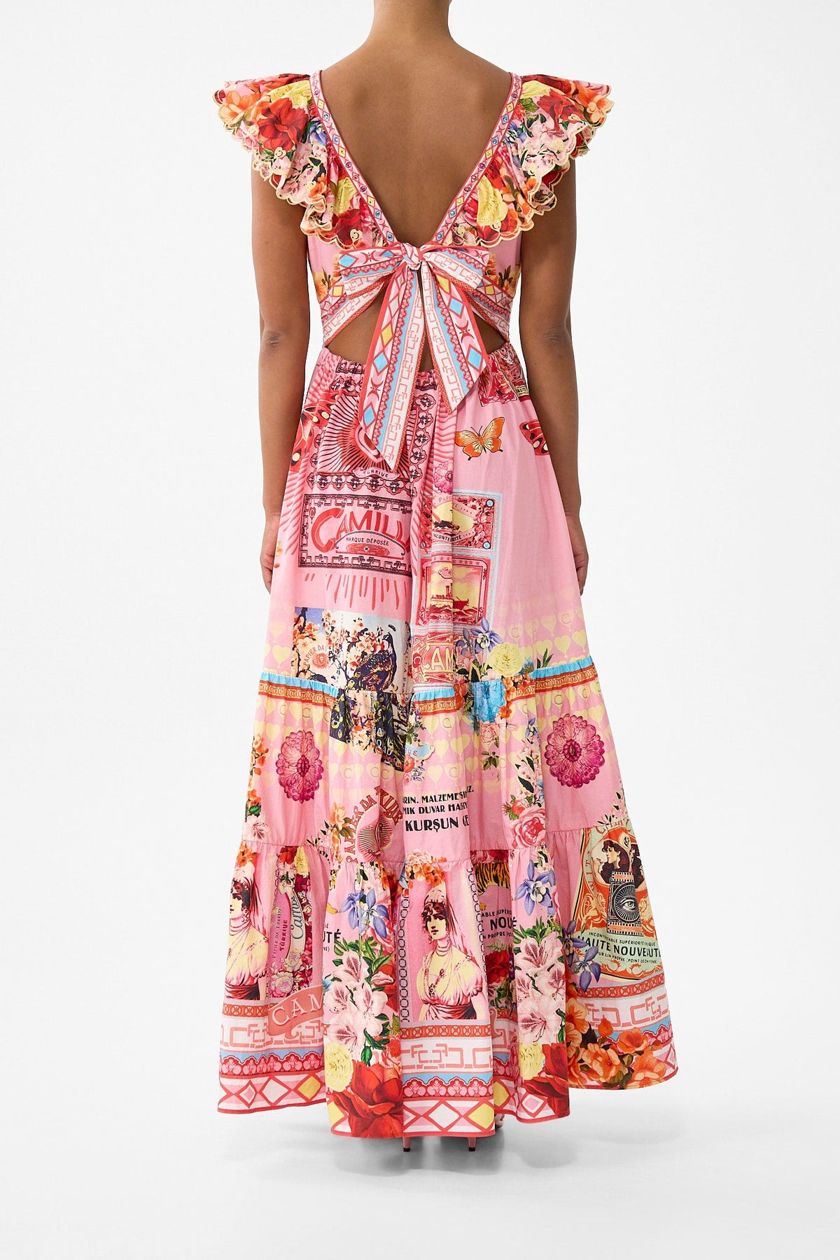 TIERED DRESS WITH NECK FRILL COLLAGE KINGDOM