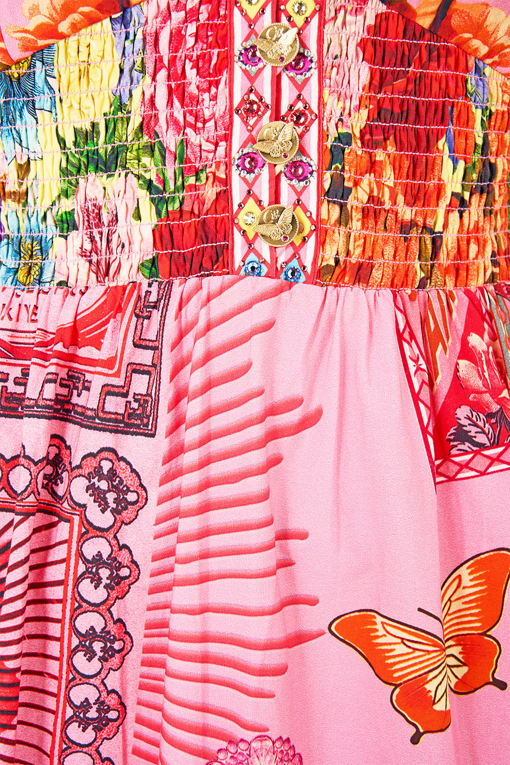 TIERED DRESS WITH NECK FRILL COLLAGE KINGDOM