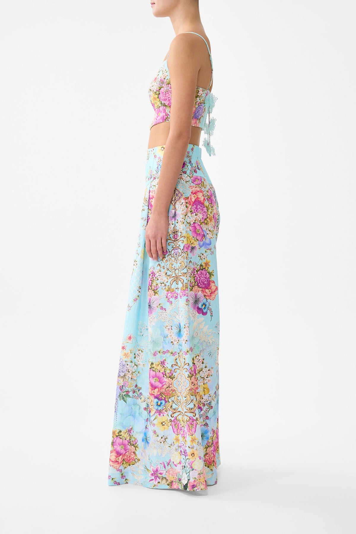 CORSET CROP TOP BAZAAR BLOOMS