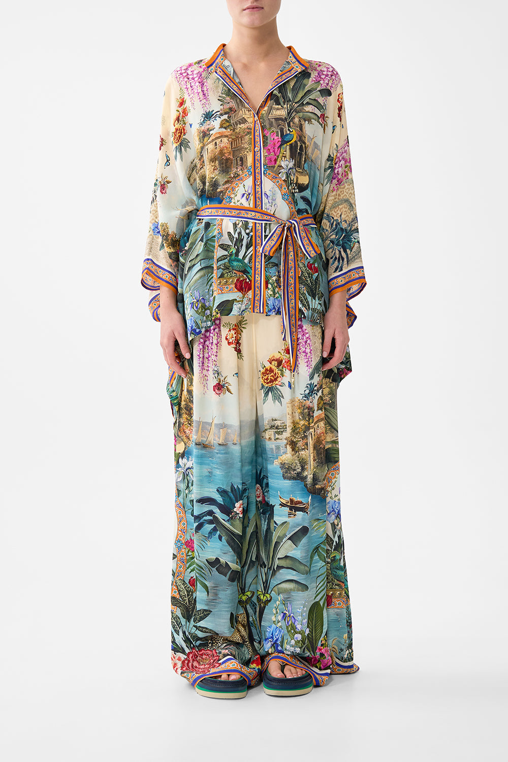 BUTTON THROUGH SCARF BLOUSE BODRUM BOTANICALS