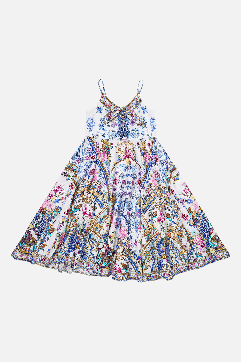 KIDS STRAPPY MAXI DRESS WITH TIE FRONT ALL ABOUT THAT LACE