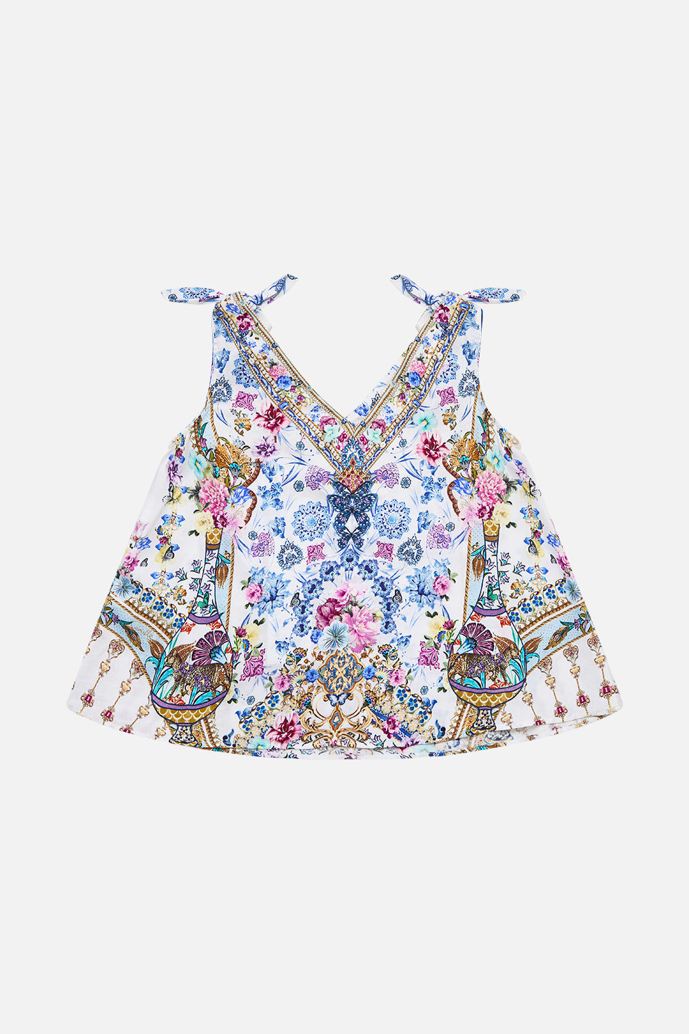 KIDS SLEEVELESS TOP WITH TIE SHOULDER ALL ABOUT THAT LACE