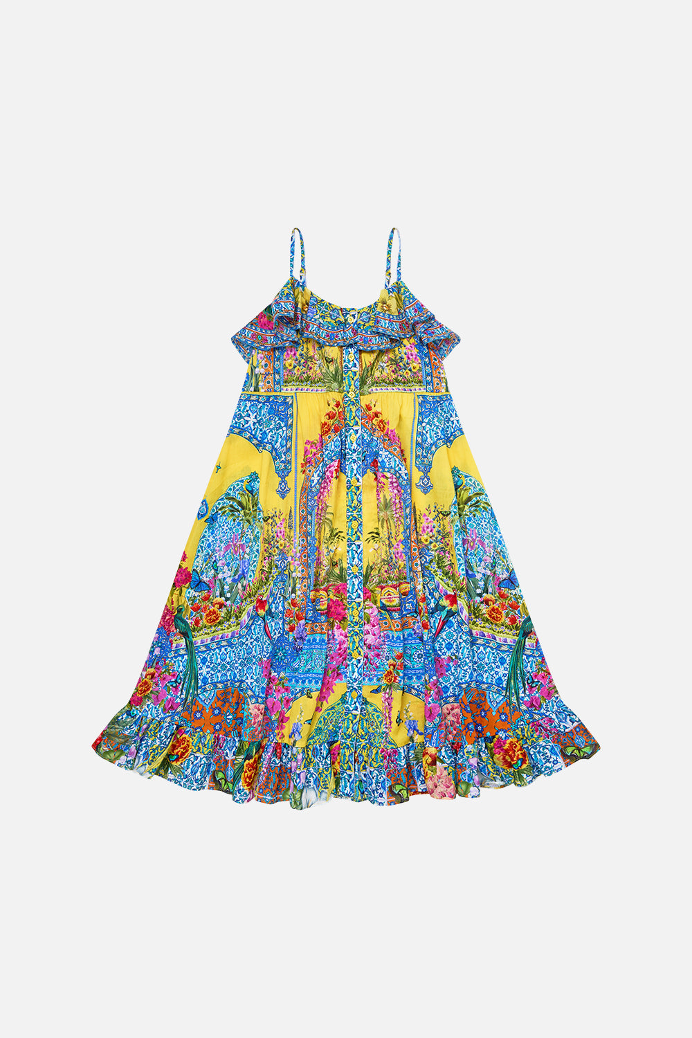 KIDS STRAPPY BUTTON THROUGH FRILL MAXI DRESS SULTANAHMET SUMMER