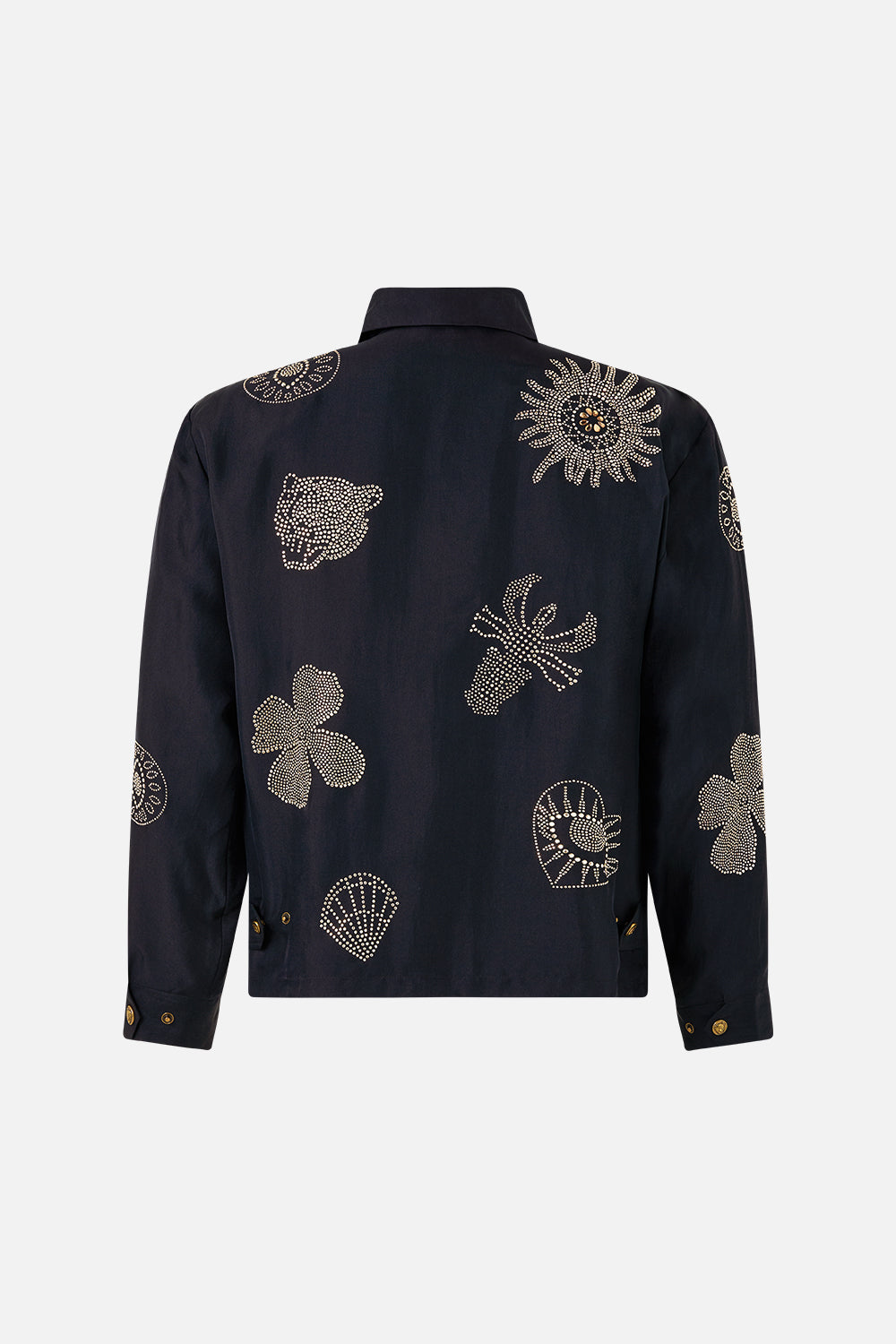 EMBELLISHED CROP ZIP THROUGH JACKET AMULETS AND ALCHEMY
