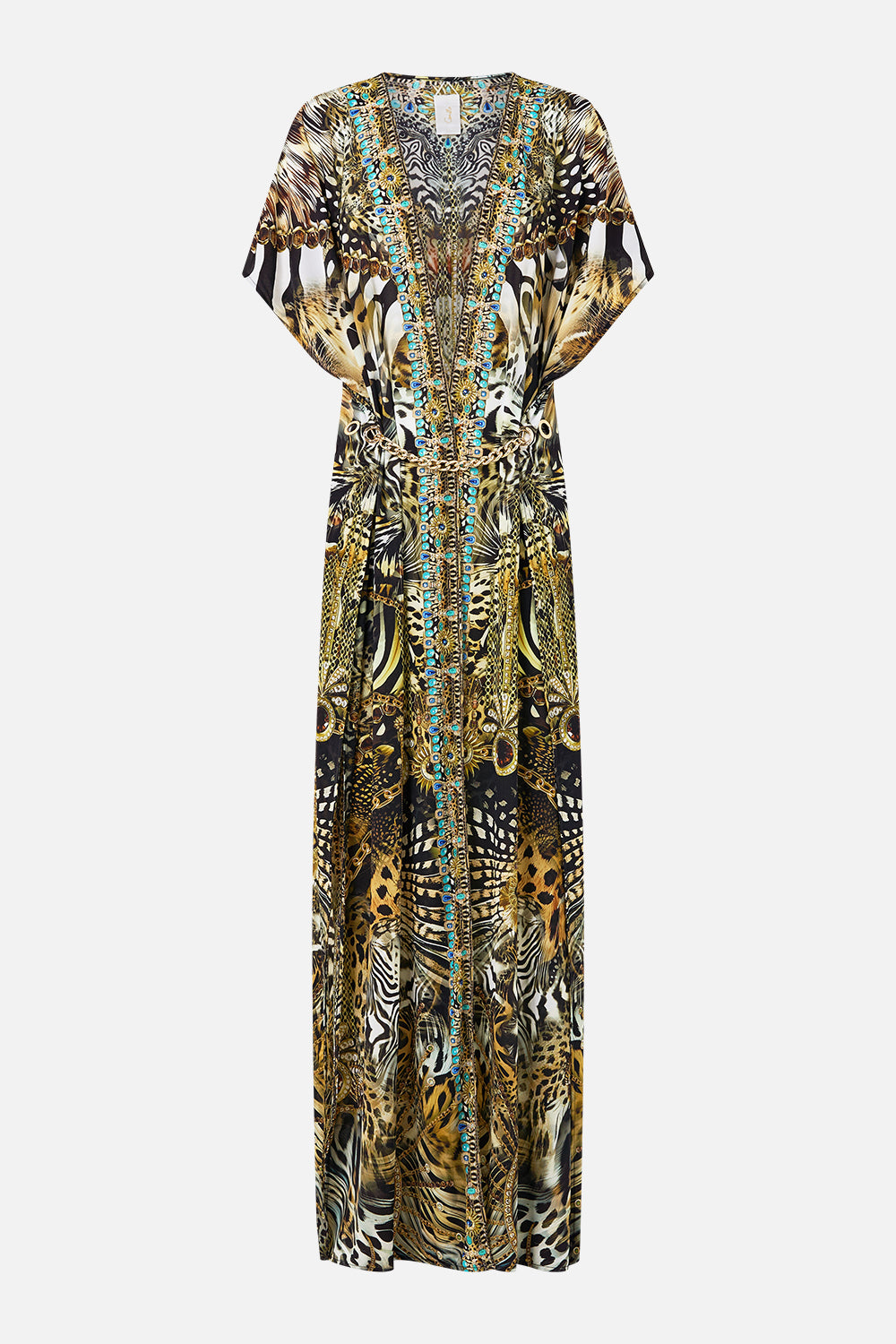 FRONT SPLIT BEACH MAXI DRESS WITH CHAIN FELINE FOLKLORE