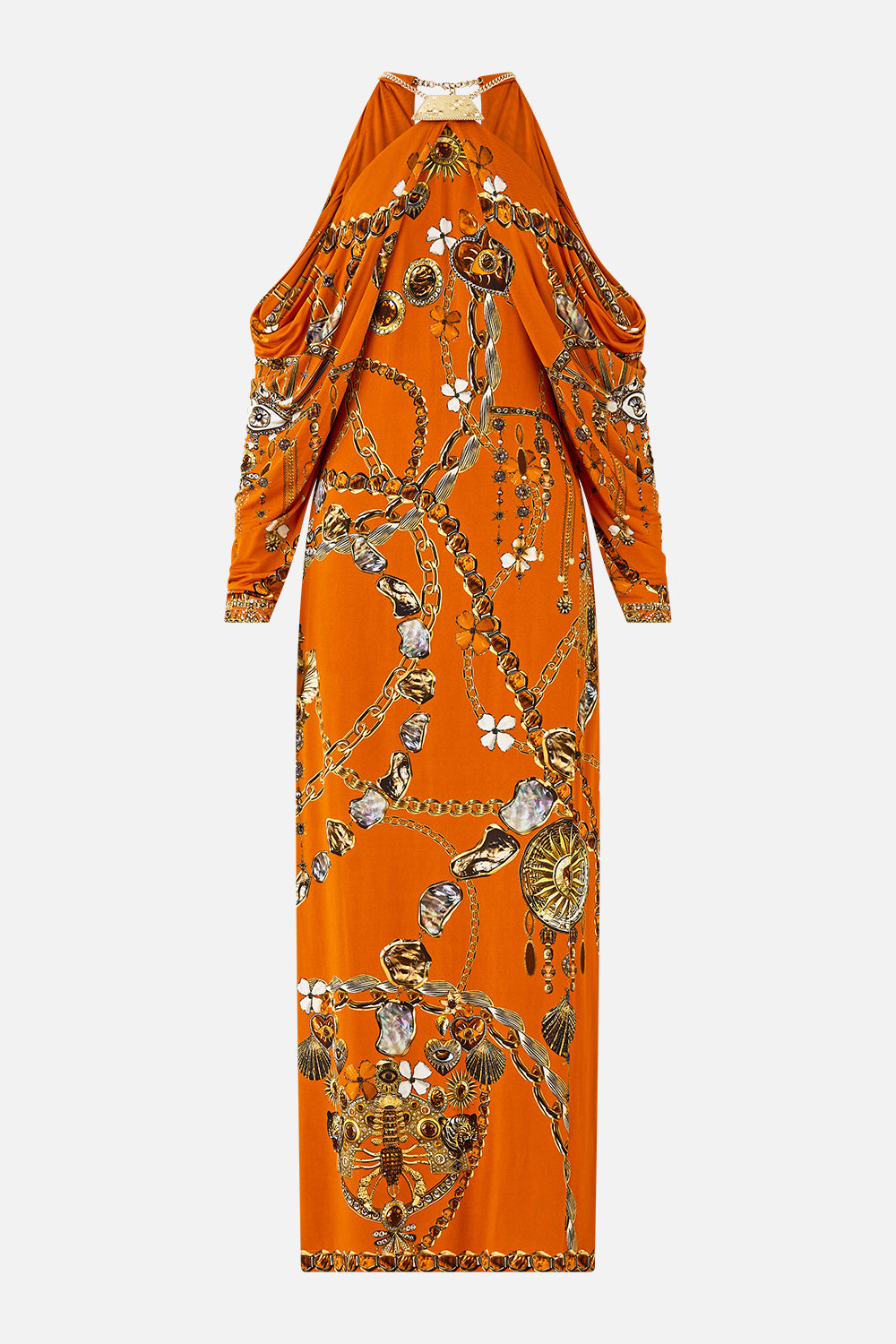 DRAPED SLEEVE DRESS WITH HARDWARE TALISMANS OF TURKIYE