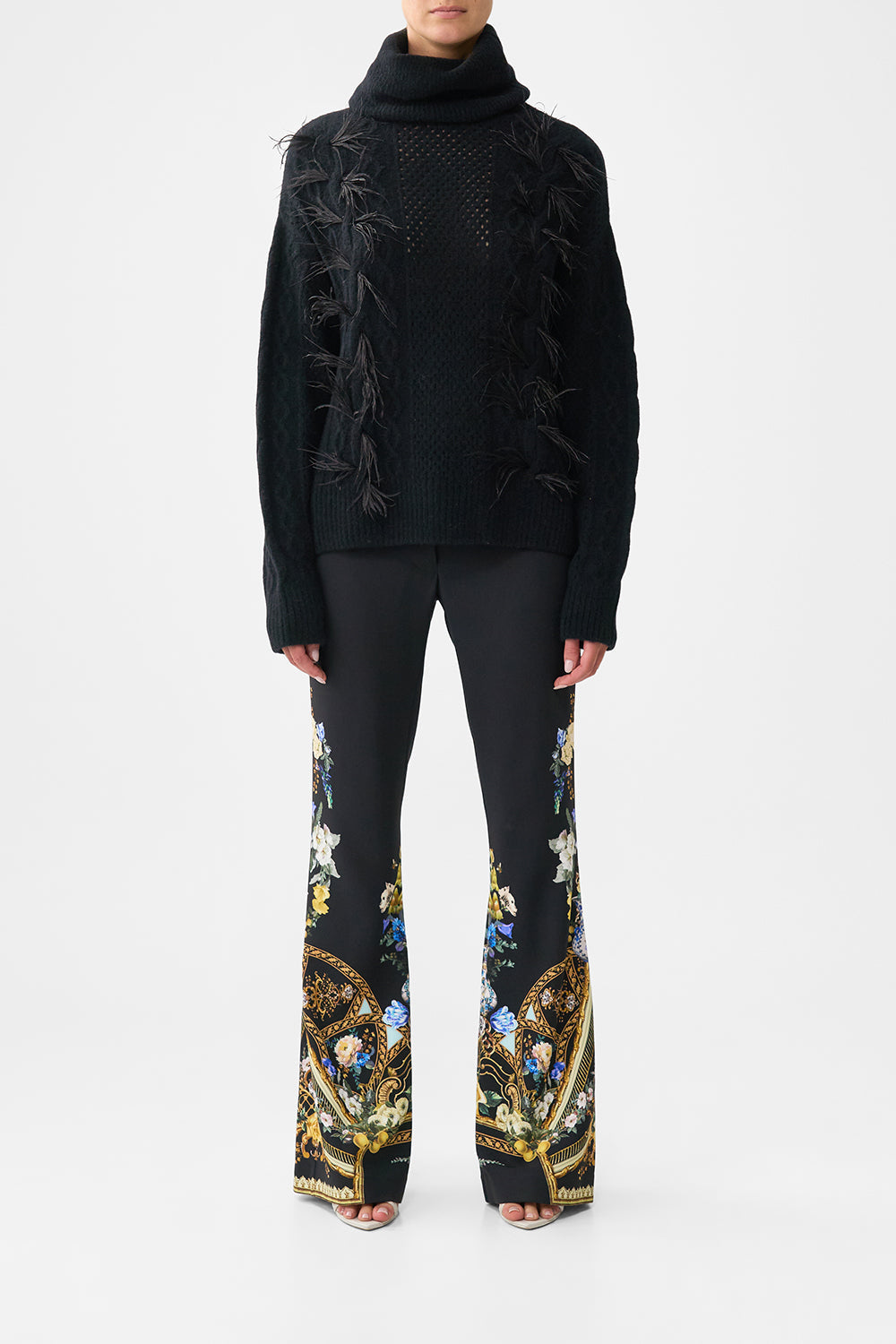 ROLL NECK JUMPER- BLACK OTTOMAN ELEGANCE