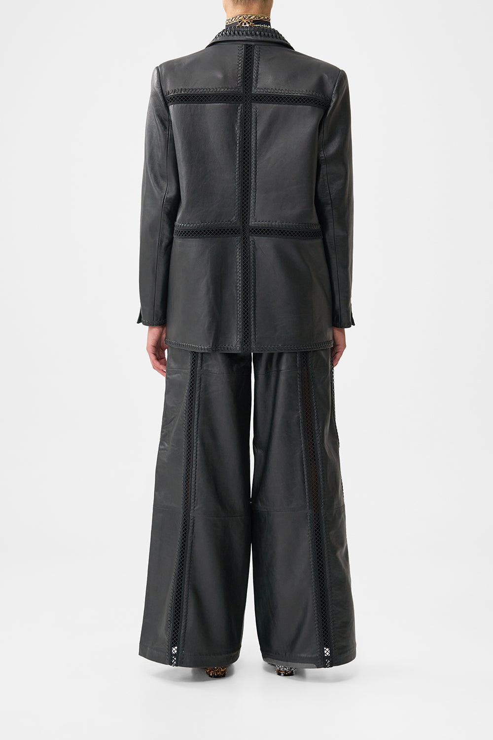 LEATHER WIDE LEG PANT OTTOMAN ELEGANCE