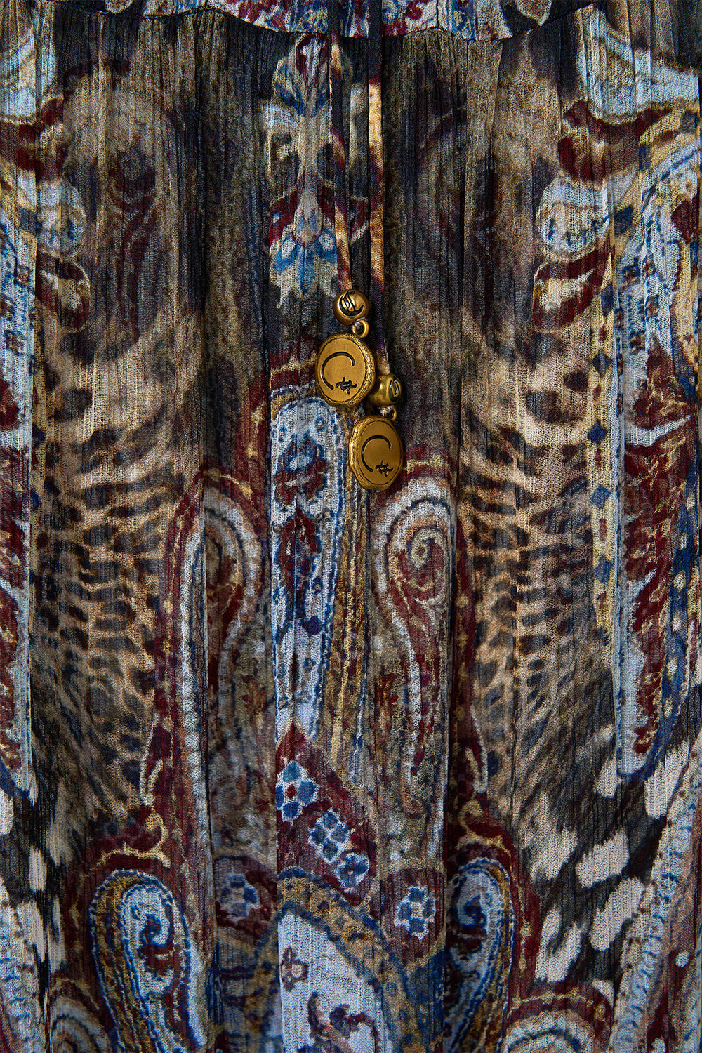 LONG GATHERED PANEL DRESS ISTANBUL ANIMALIA