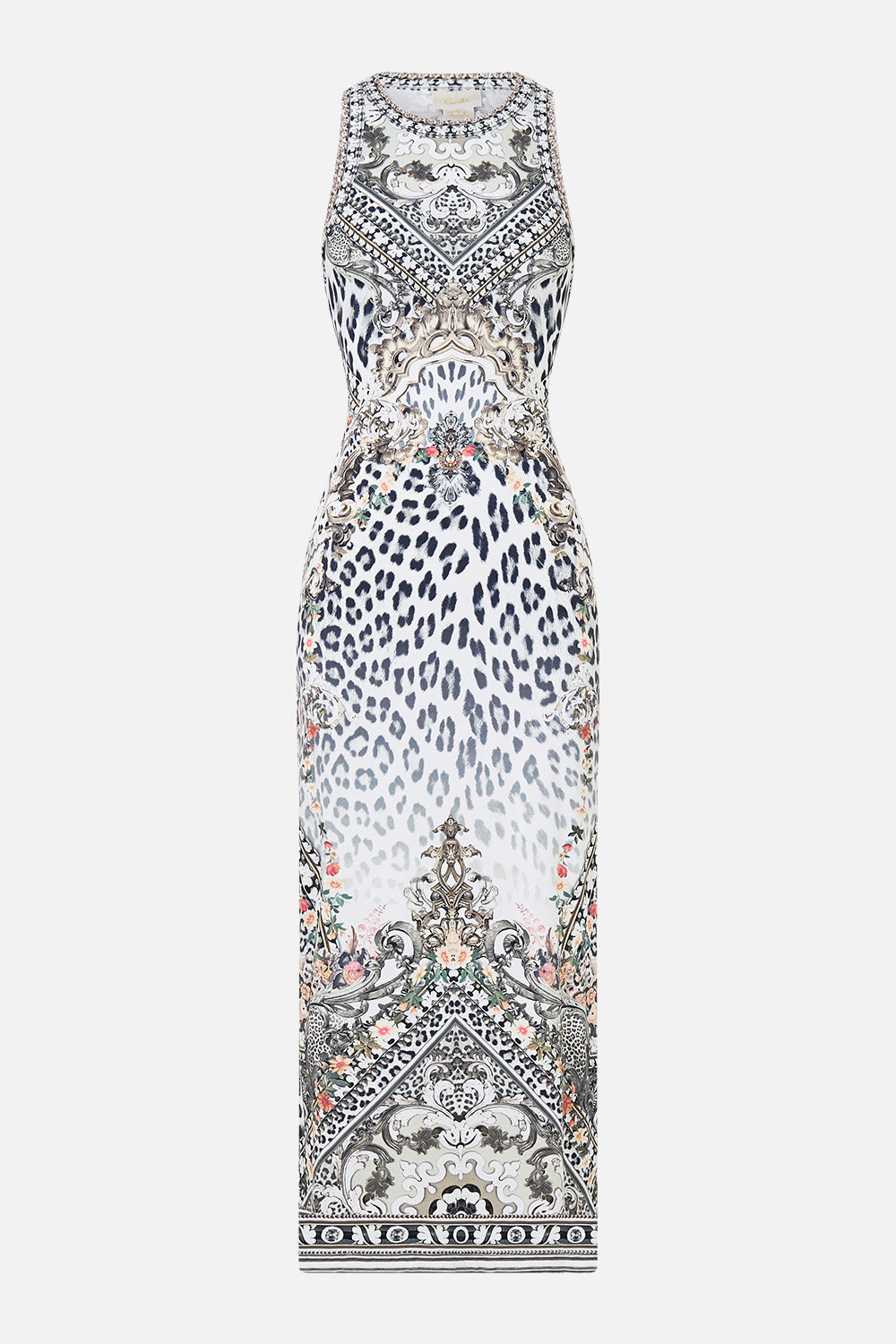 The CAMILLA Jersey Tank Dress in our Marble Heaven print.