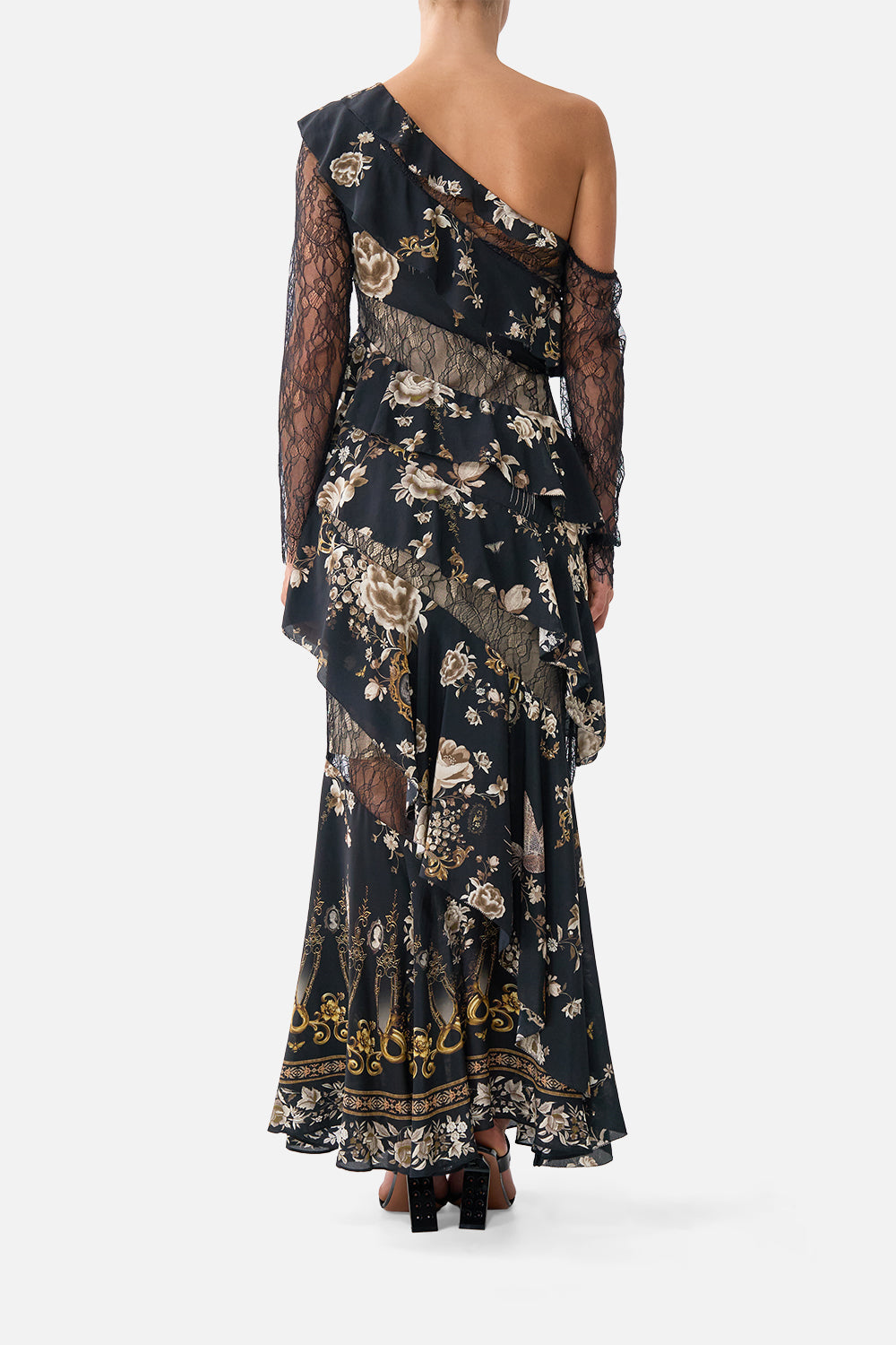 ASYMMETRIC FRILL PANELLED DRESS FLAMENCO FOLKLORE