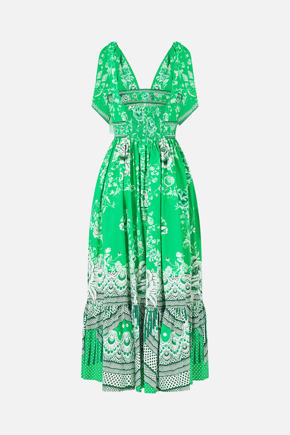 WAISTED MIDI DRESS WITH SHOULDER TIES SACROMONTE SEÑORITA