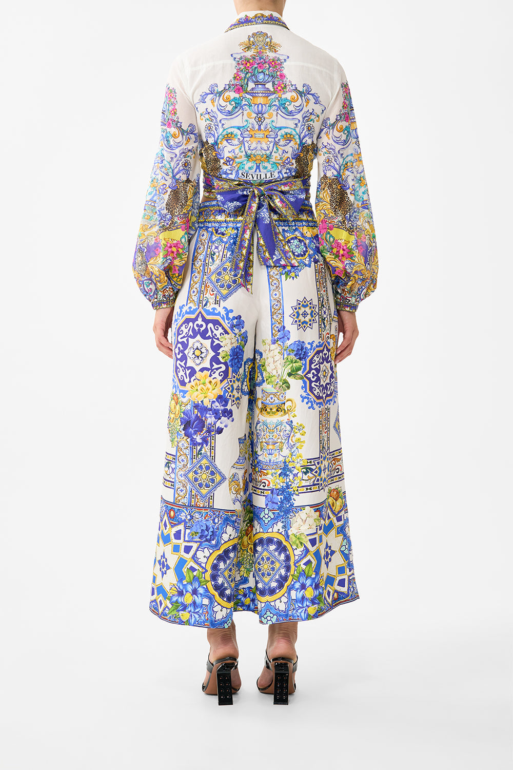 CROPPED WIDE LEG PANEL PANT ESPAÑA NIRVANA