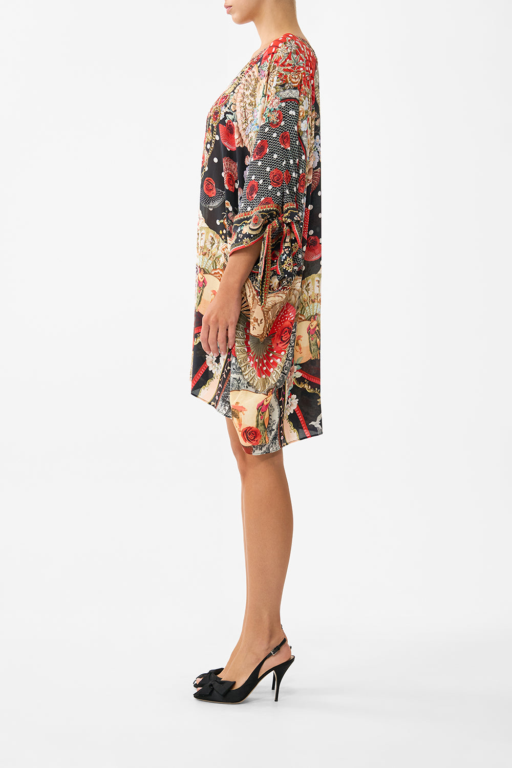 TIE SLEEVE SHORT V NECK KAFTAN DAUGHTERS OF DUENDE