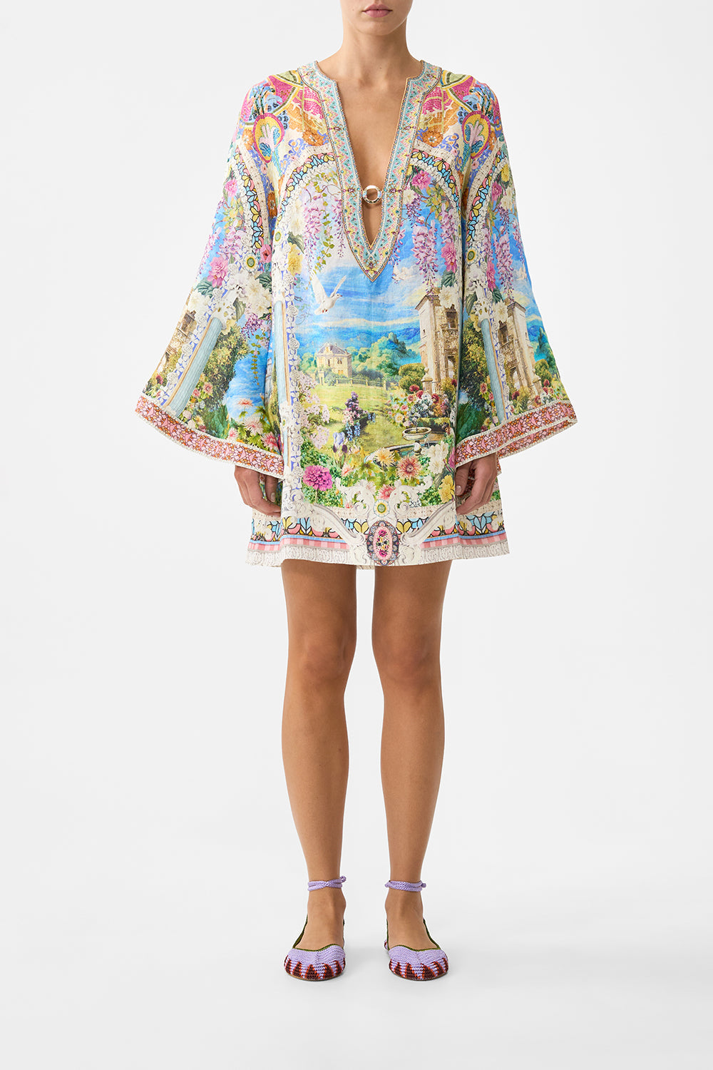 DEEP V NECK HARDWARE SHORT KAFTAN NAVÀS NOUVEAU