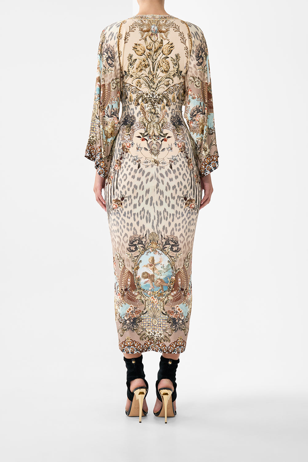 LONG SPLIT FRONT TWIST DRESS ARANJUEZ ANIMALIA