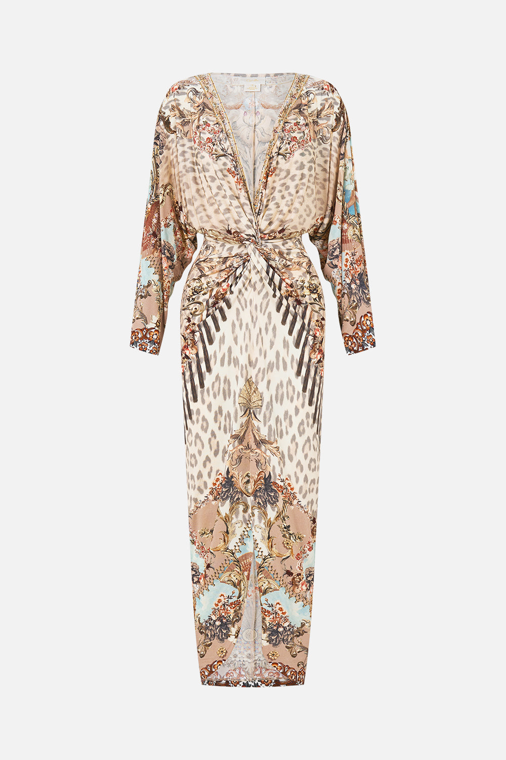 LONG SPLIT FRONT TWIST DRESS ARANJUEZ ANIMALIA