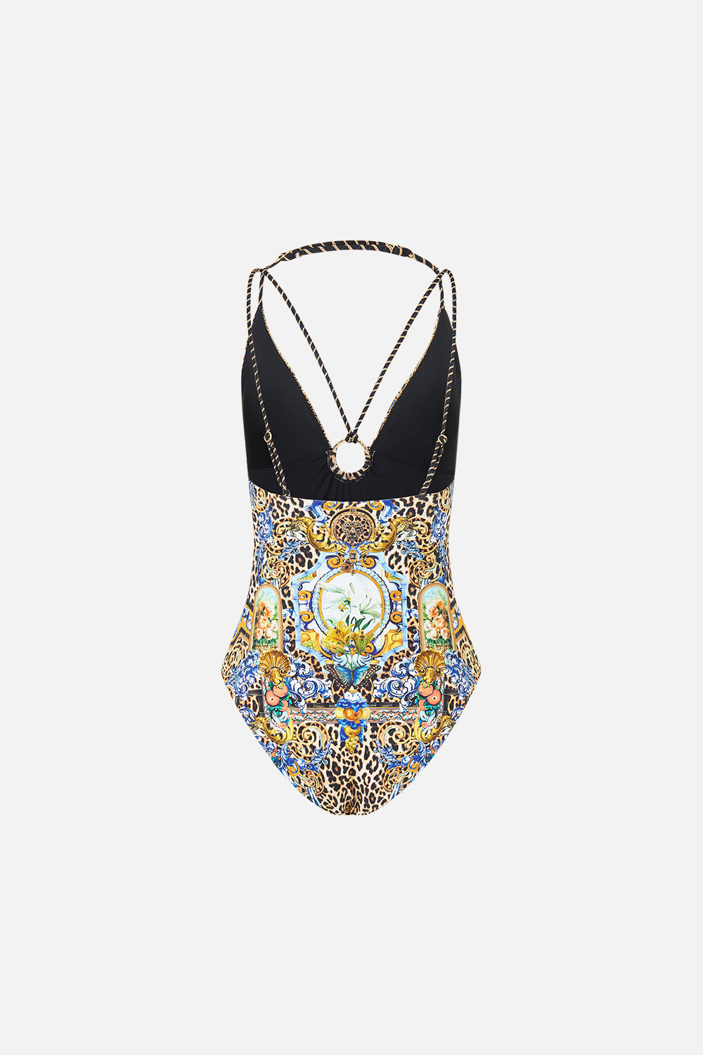 MULTI STRAP HALTER TRI ONE PIECE WITH TRIM SEVILLIAN STYLE