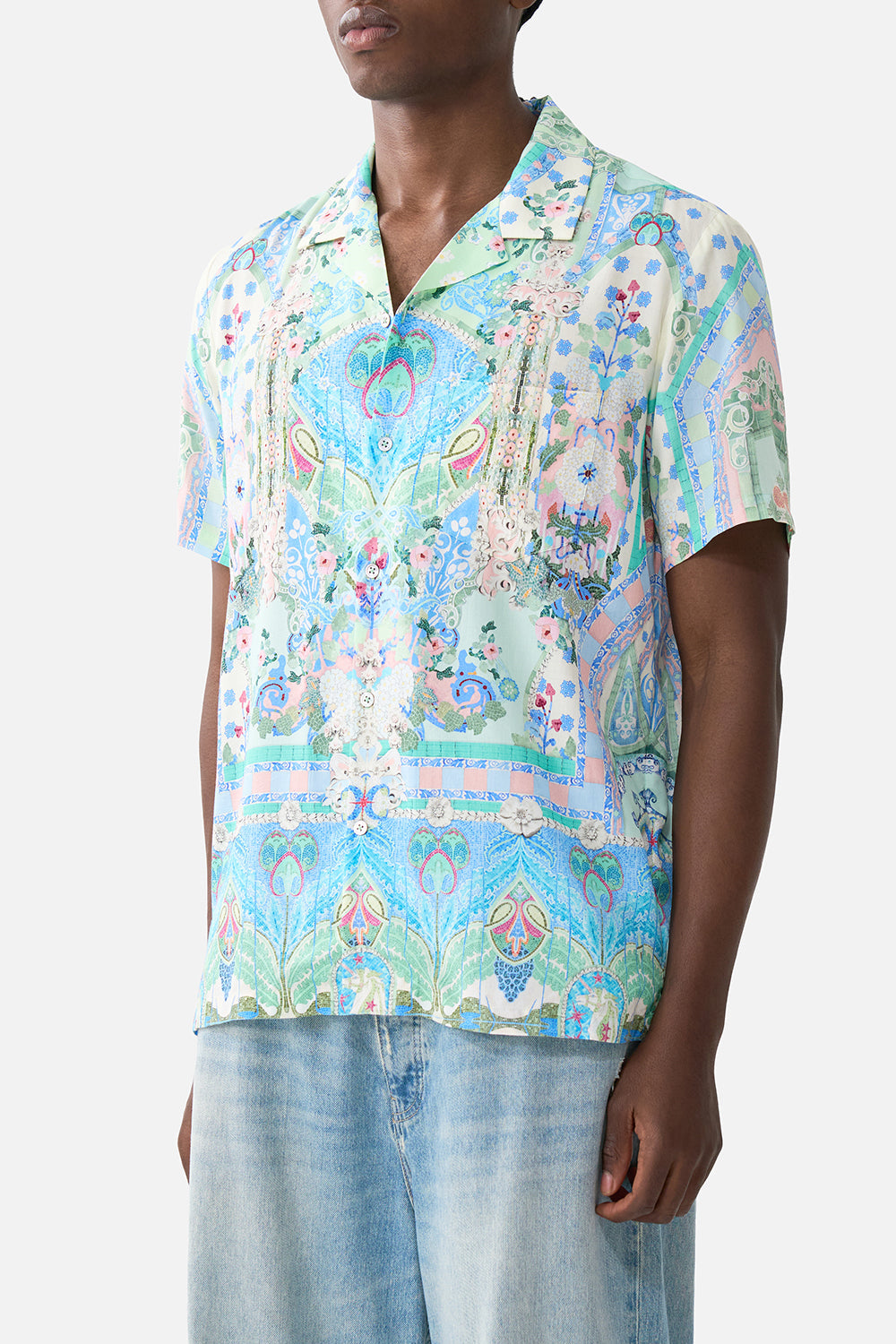 SHORT SLEEVE CAMP COLLARED SHIRT MIDSUMMER MOSAICS