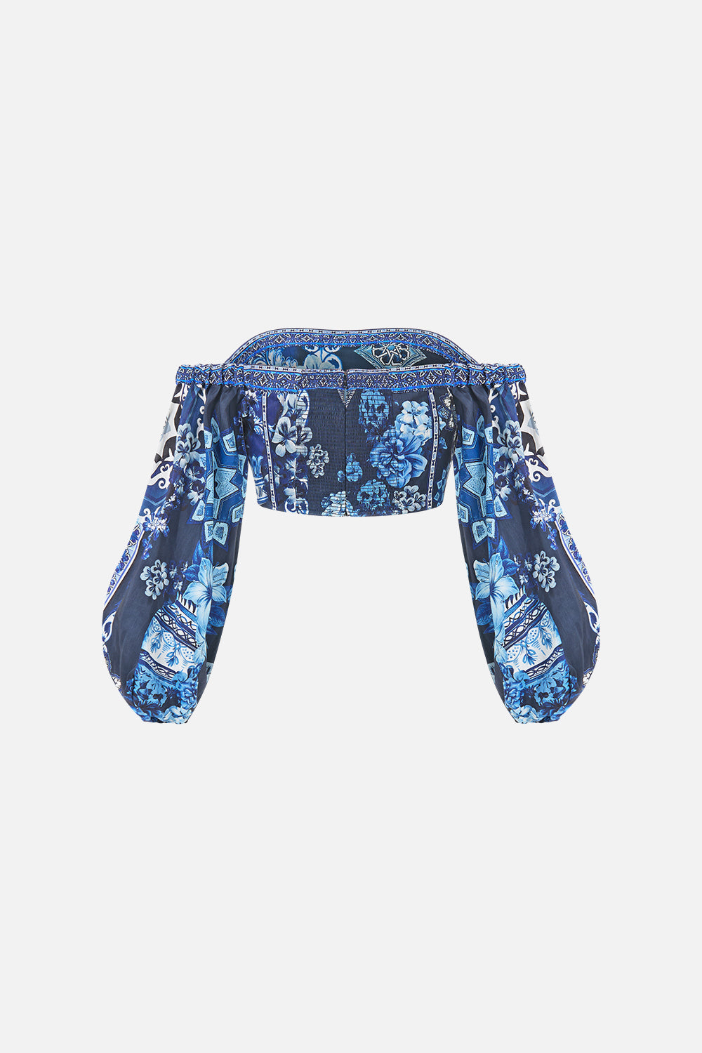 LONG SLEEVED CORSET CROP TOP A TILED WONDERLAND