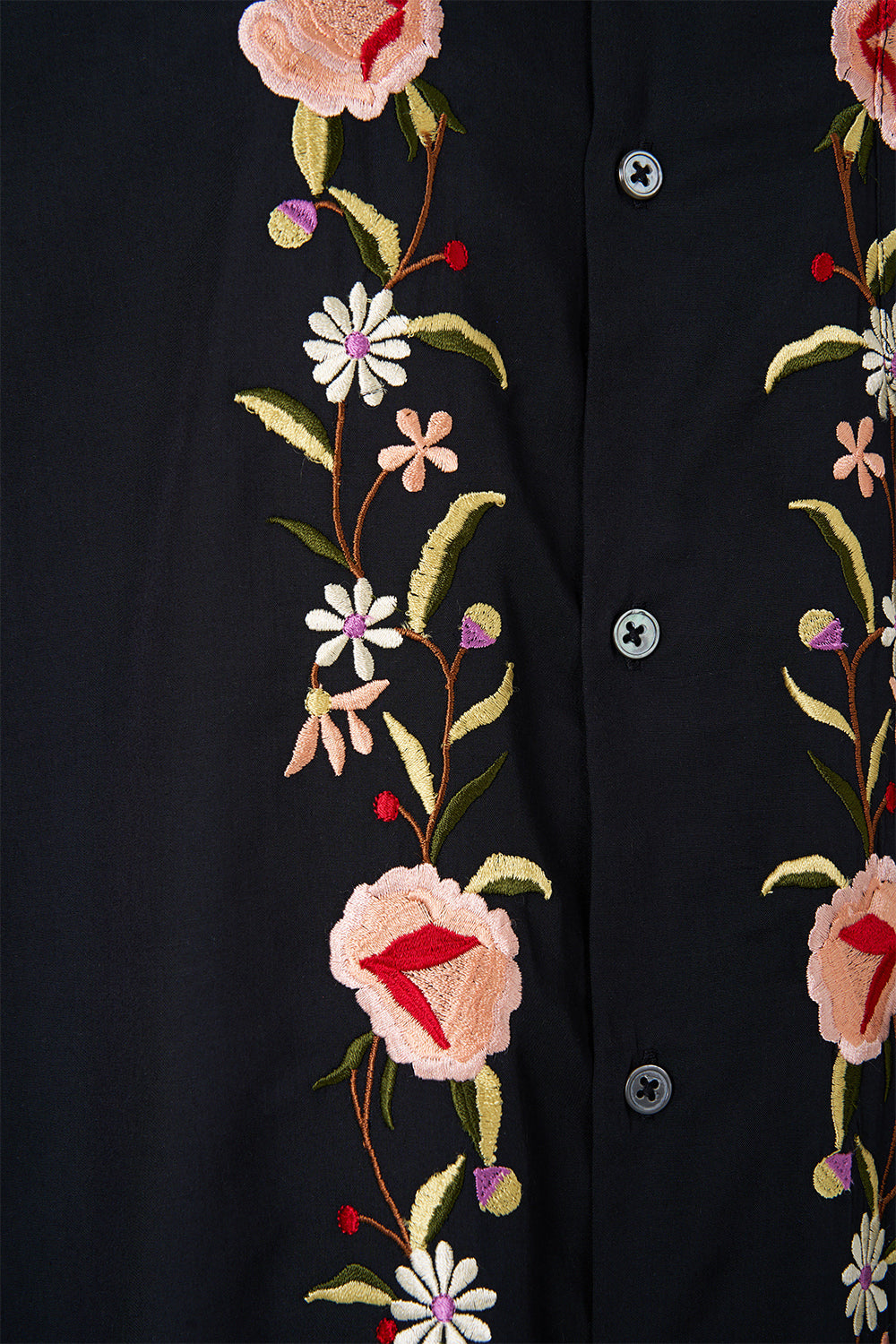 EMBROIDERED SHORT SLEEVE CAMP COLLARED SHIRT DAUGHTERS OF DUENDE