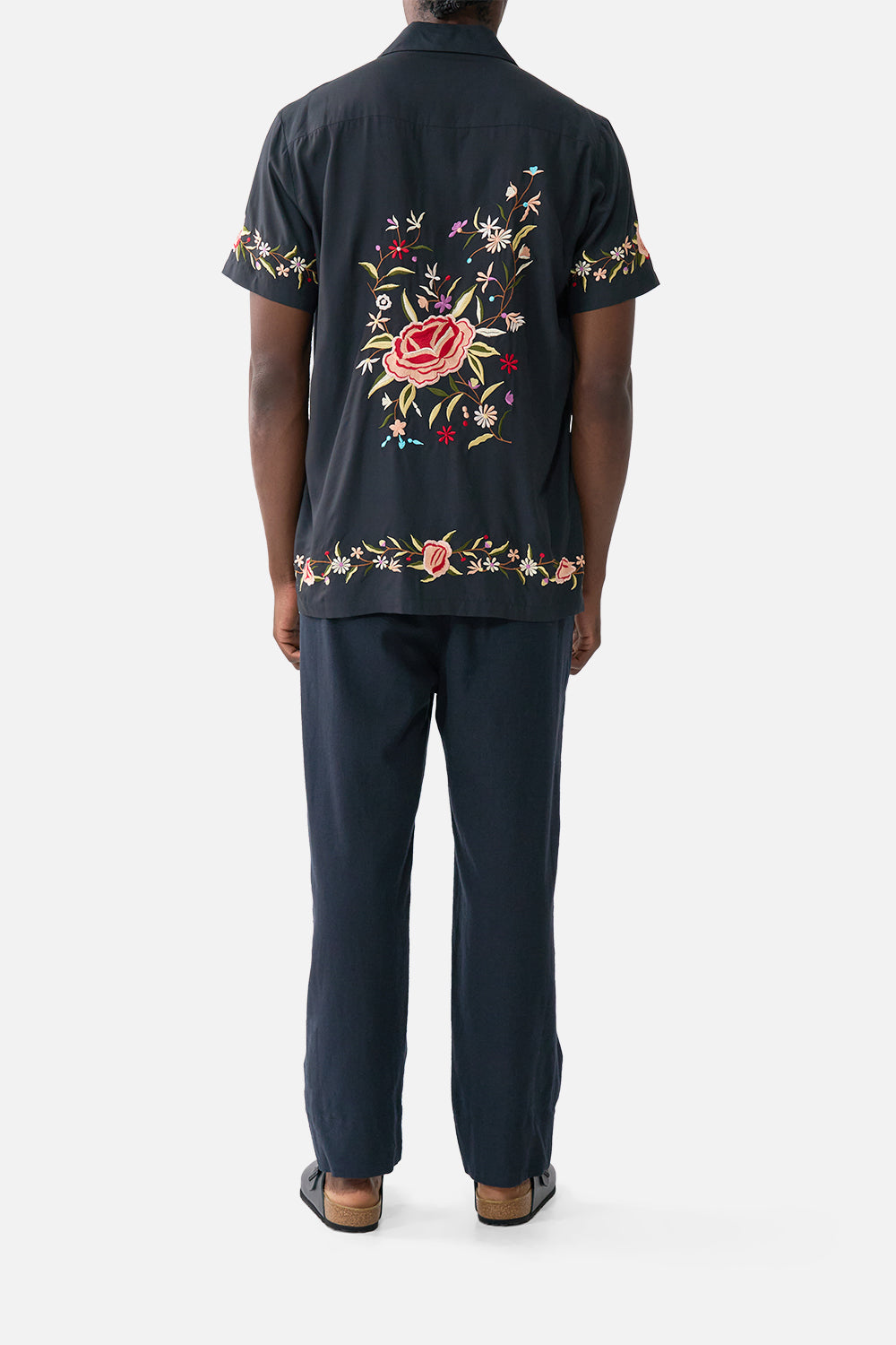 EMBROIDERED SHORT SLEEVE CAMP COLLARED SHIRT DAUGHTERS OF DUENDE