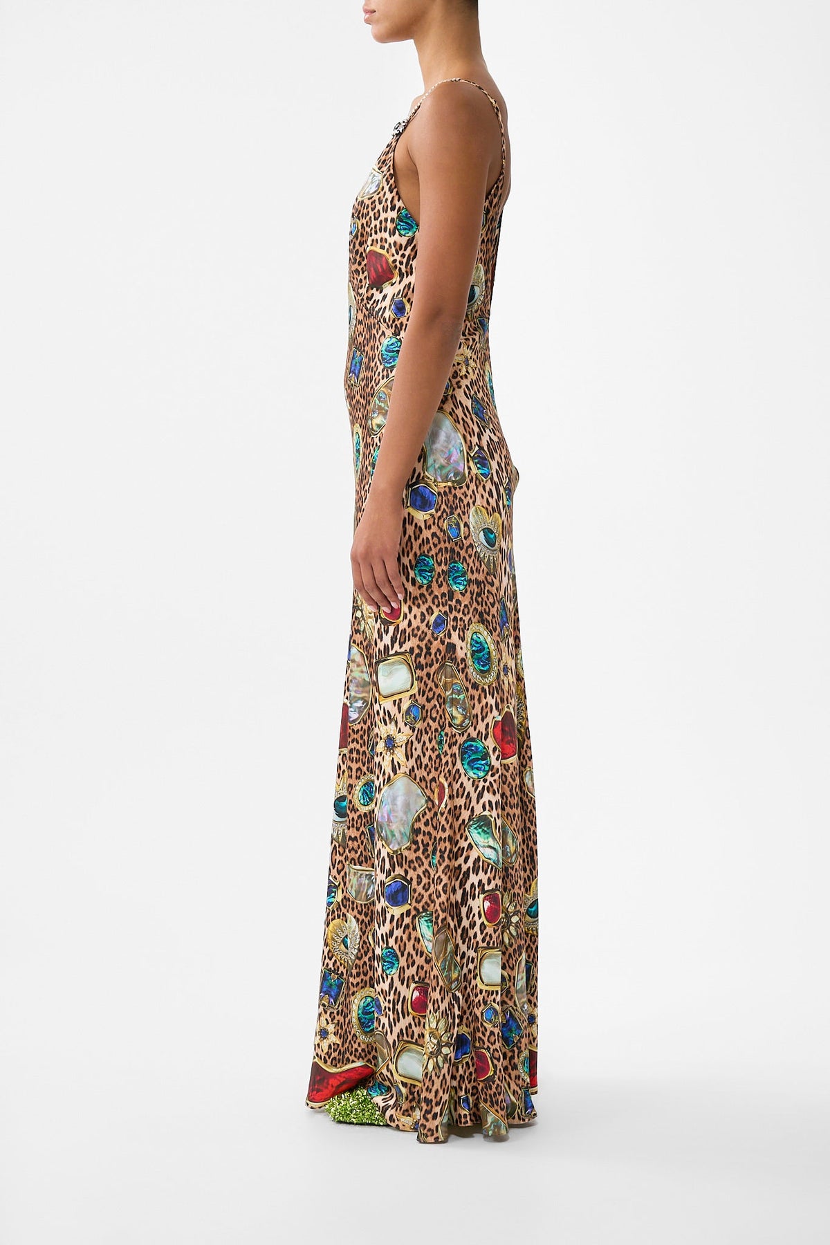 V-NECK FULL LENGTH BIAS SLIP DRESS NAZAR NIRVANA